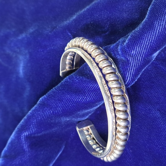 Sterling Silver Twisted Coil Cuff Bracelet Stamped Sterling - Picture 3 of 13